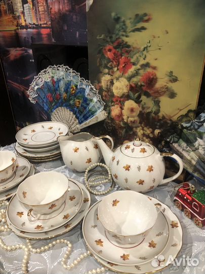 Чайный сервиз дулево кленовый лист