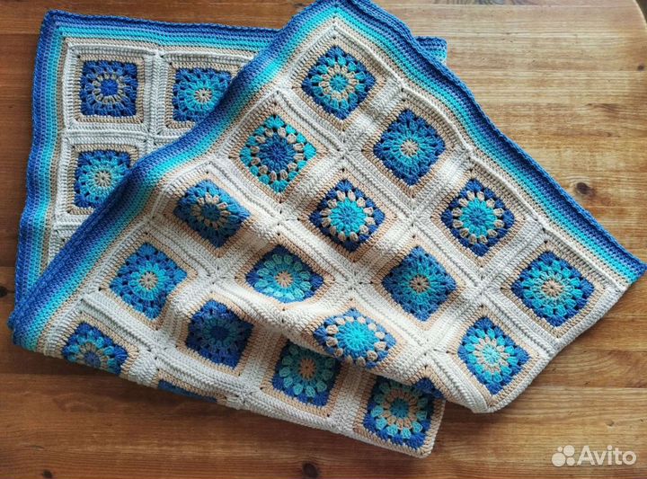 Плед детский вязаный новый 