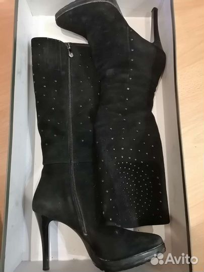 Сапоги замшевые