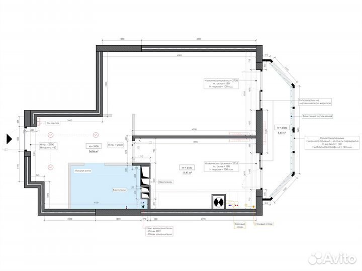 Обмеры (замер) помещения/квартиры/дома