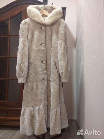 Оригинальная шуба из цигейки