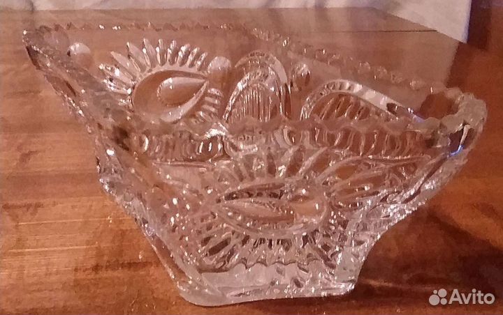 Хрустальная конфетница, десертная тарелочка