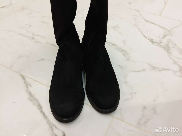 Сапоги ботфорты 40 размер натуральная замша