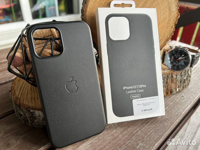 Чехол iPhone 12 12 Pro Кожа Черный