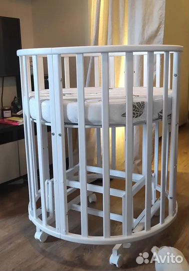 Круглая кроватка-трансформер 6в1 babyway