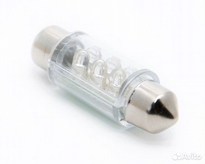 Светодиод 12v T11 36мм ас 6LED