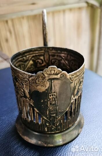 Подстаканник спасская башня, кольчугоно, мельх