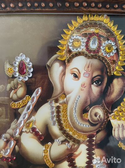 Картина Ганеш, Индия, ручная работа, стразы