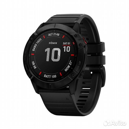 Часы garmin fenix 6X PRO черные С черным ремешком