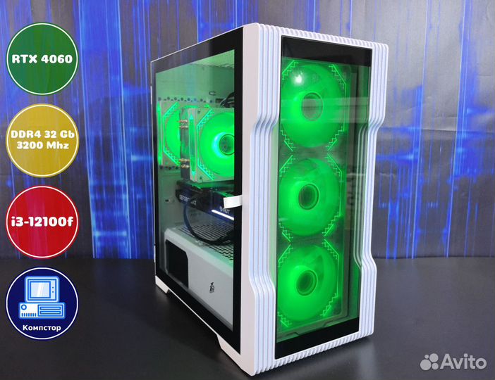 Мощный игровой пк i3-RTX4060-32DDR4-QXY6982135-H610