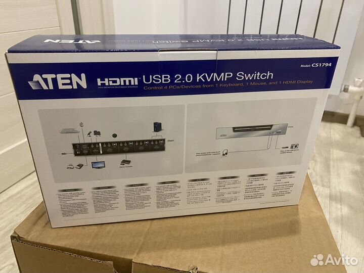 Hdmi kvm переключатель atein cs1794