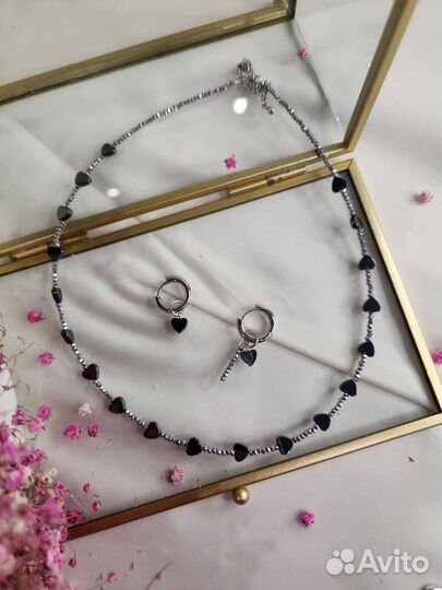 Колье чокер серьги урашения ручной работы