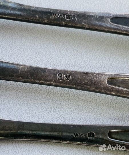 Старинные ножи лопатки серебрение 3 шт. модерн