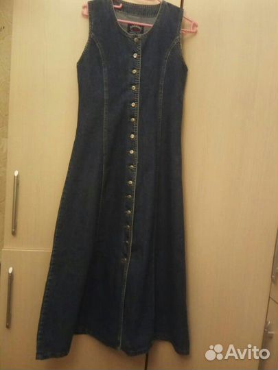 Джинсовый сарафан раз М, юбка