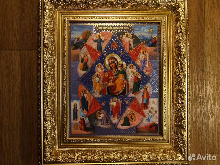 Икона Неопалимая купина, в наличии (23,5см x21см)