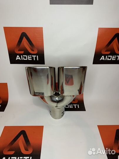 Насадка на глушитель двойная хром