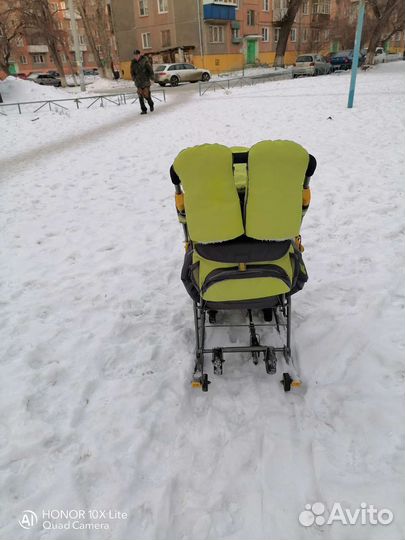 Детские санки коляска бу с колёсами