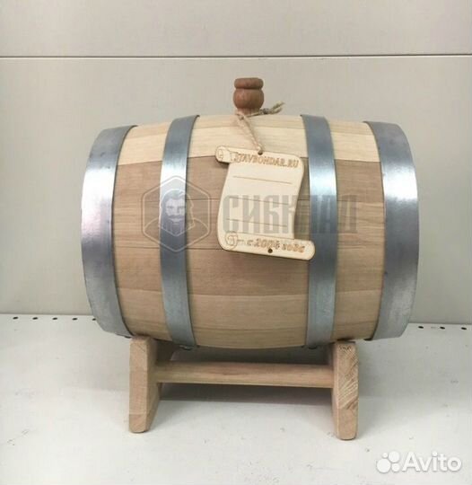 Бочка дубовая заливная, 5л (Очень сильный обжиг)