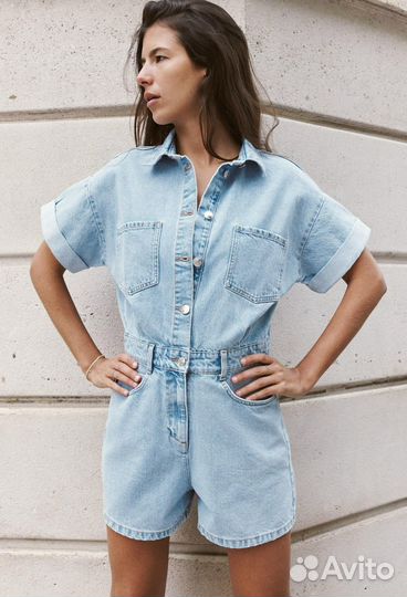 Джинсовый комбинезон с шортами Zara