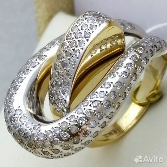 Кольцо / размер 17,5 / 13,78г / Золото500 / бриллианты