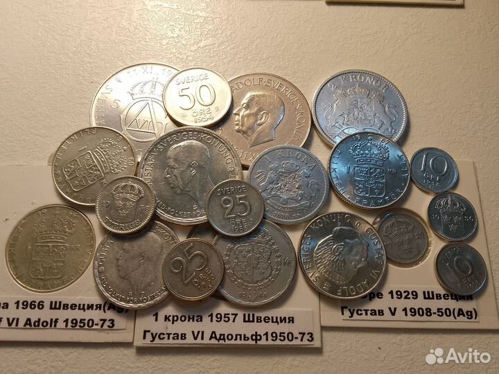 Монеты Швеция сереб