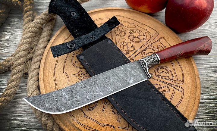 Нож пчак большой из дамасской стали