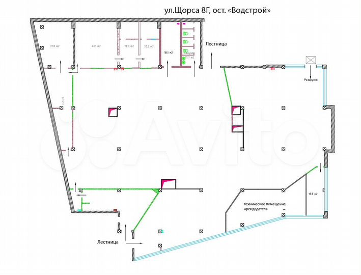Торгово-офисное помещение, 1000 м²