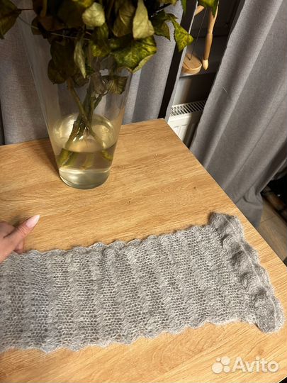 Шарф кружево, кролик, ручная работа