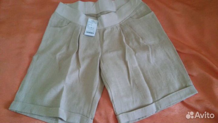 Шорты льняные для беременных, р.48