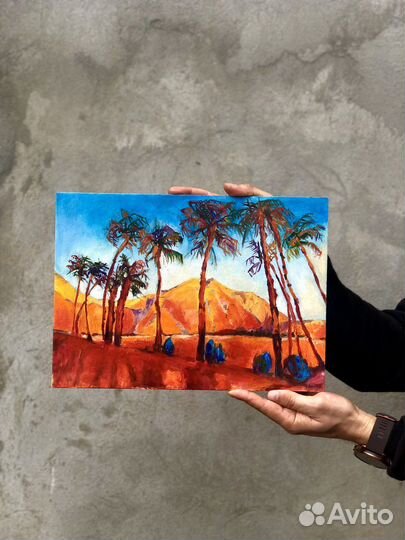 Картины маслом парусник/море и Африка