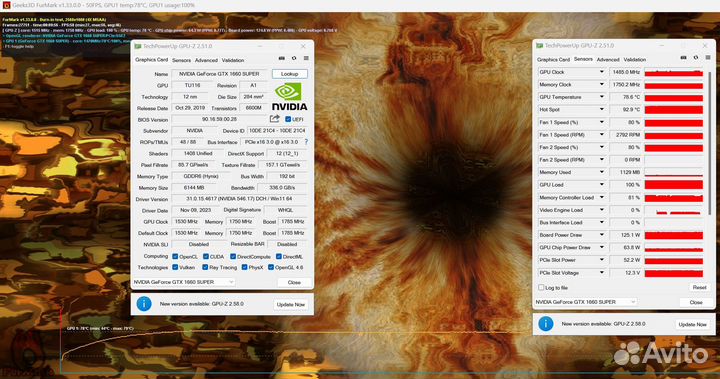 GTX 1660 Super (Гарантия) Asus Phoenix 6Gb