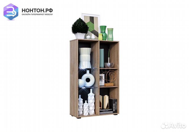 Витрина Нэнси New бетон светлый / дуб сонома