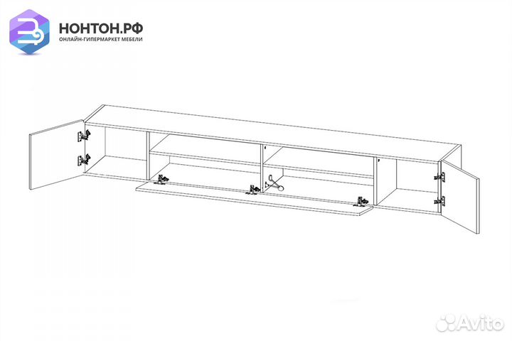 Тв-тумба Прага New диамант серый / софт графит