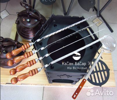 Печка-мангал 3в1 для казана разборная 3мм гост