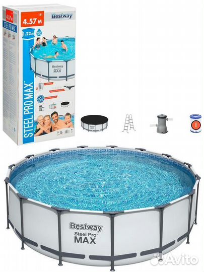 Каркасный бассейн bestway steel pro max 457х122см