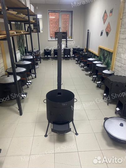 Печь под казан 16л с трубой и зольником