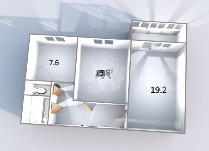 2-к. квартира, 52,2 м², 10/10 эт.