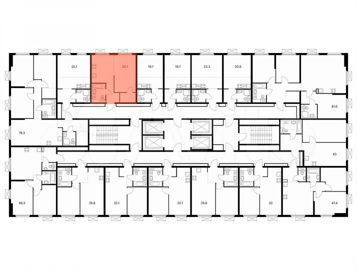 1-к. квартира, 33,7 м², 4/25 эт.