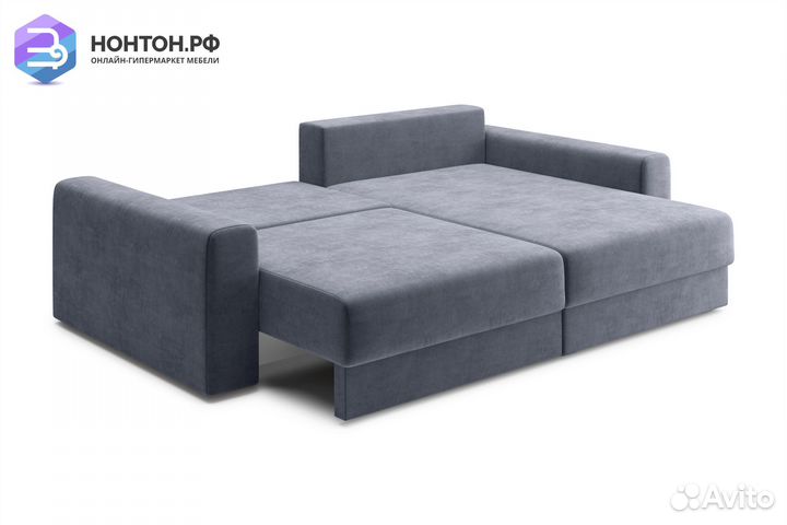 Диван угловой тик-так Омега темно-серый