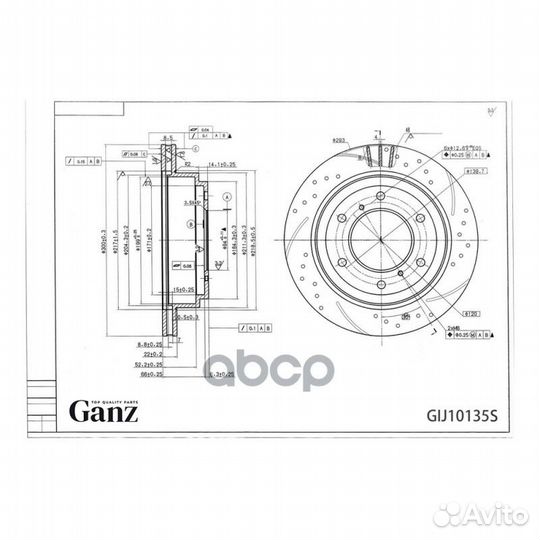 Диск тормозной задний перфорированный PRO-Line