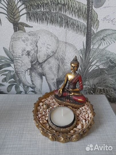 Подставка под благовония со свечой Будда,статуэтка