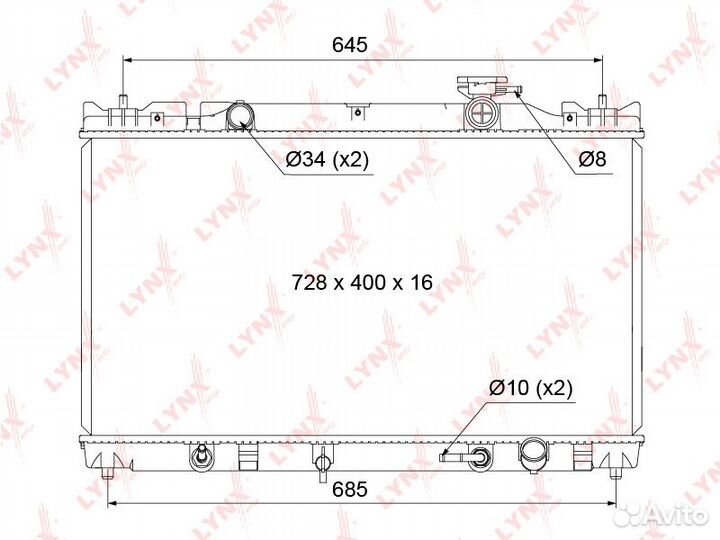 Радиатор охлаждения паяный AT toyota Camry(V30) 2