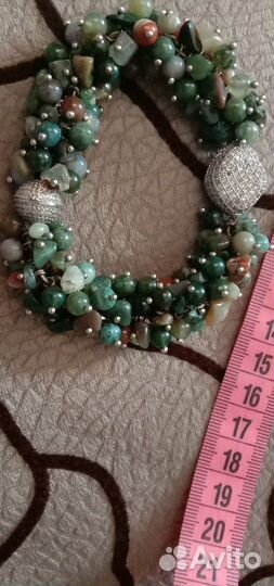 Браслет серебро,индийская яшма,сваровски