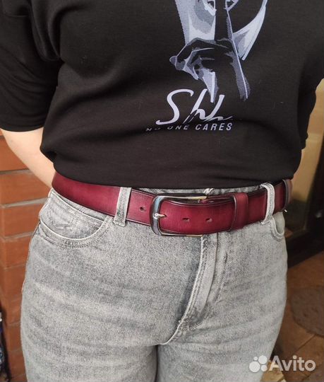 Крепкий ремень из толстой кожи с градиентом