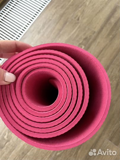 Фитнес коврик спортивный розовый
