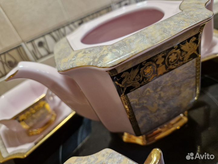Сервиз чайный розовый фарфор Чехия