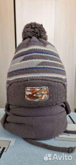 Шапка +шарф детская зимняя для мальчика