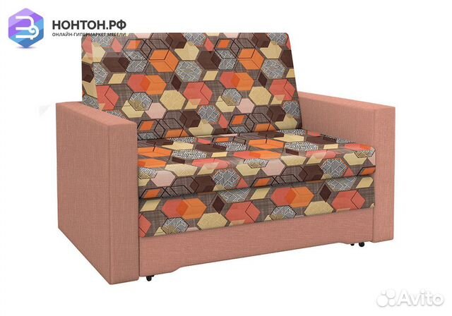 Диван выкатной Виктория-5 с узором розовый