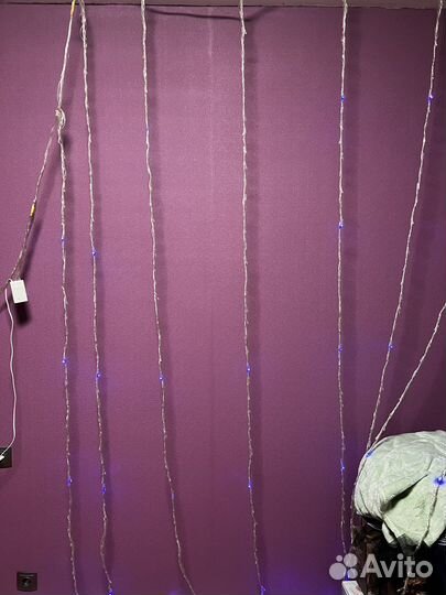 Гирлянда водопад 3х3 синяя