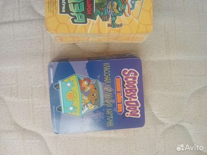 Карточки Скуби ду, черепашки-ниндзя и супергонки